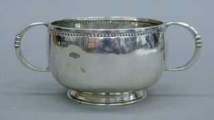 A Liberty & Co silver twin-handled bowl. 15 cm wide. 138.3 grammes.