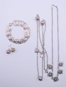 Liisa Vitali (Finland) silver jewellery to include: a 'Pitsi' necklace and a matching 'Pitsi'