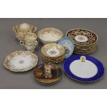 A quantity of 19th century decorative porcelain, including a Victorian part tea set.