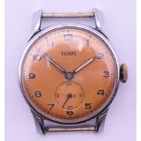A vintage Tudor stainless steel gentlemen's wristwatch. 3.2 cm diameter including crown.