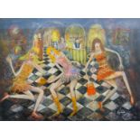 ROSA SEPPLE, PRI (born 1951) British (AR), Good Time Girls, mixed media, signed, framed and glazed,