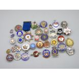 Collection of Silver hallmarked/stamped tokens & badges to inc. Bristol Sunday School Council,