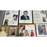 Signed cheques for Friend of Child Flight Charity, by Bruce Forsyth, Brian Blessed, Sharron