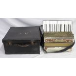 Hohner Verdi II accordion with monogrammed 'A.C.' carry case