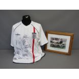 2001 England Team multi-signed shirt by various team members and a multi-signed 2002 World Cup