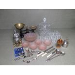 Collection of kitchen and serving ware; incl. Bottle/Carafe Ystad-Tenn, shaped as a monk holding a