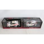 Two 1/18th scale diecast WRC model cars from AutoArt to include 80113 2001 Monte Carlo Rally Ford