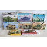 Collection of eight post war themed 1/35 scale plastic model armour kits to include a Modelcraft