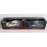 Two 1/18th scale diecast WRC model cars from AutoArt to include 89992 1999 Subaru Impreza #5 Burns/