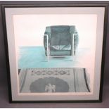 David Hockney OM CH RA (British, 1937-2026) signed offset lithograph, titled ''Corbusier Chair and..