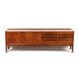 Property of a lady - a good 1960's Danish rosewood sideboard, with oak lined drawers, 90ins. (228.