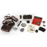 Property of a lady - a Leica IA camera with Leitz Elmar f3.5 50mm lens, in leather case with