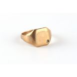 Property of a gentleman - a gentleman's 9ct gold signet ring, the shank slightly distorted,