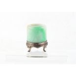 Property of a gentleman - a Chinese jadeite archer's ring, 19th century, with apple green