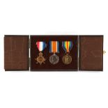 Property of a lady - a group of three First World War military medals awarded to 2nd Lieutenant R.W.
