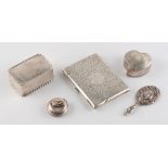 Property of a deceased estate - a Victorian silver visiting card case, with chased foliate