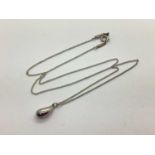 Tiffany & Co; An 'Elsa Peretti' Modern Teardrop Pendant, of plain design, signed "Tiffany & Co, ©