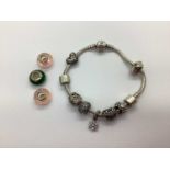 Pandora; A Snake Link Bracelet, signed to clasp, stamped "925 ALE", together with assorted "925 ALE"