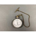 North Road Cycling Club (Hertfordshire) Interest - An Antique Pocket Watch Stop Watch, the (cracked)