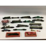Approximately twelve Triang 00 gauge "Battlespace" wagons including Rocket Launchers, Searchlight