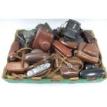 A large collection of vintage 35mm SLR film cameras to include Minolta SR-1 with 55mm f/1.8 lens and