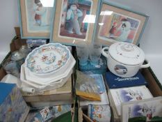 The Snowman Collectables to include a musical water globe, glasses, plates, snow globes, pictures,