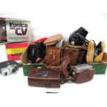 Cine cameras to include Yashica super-8 30, Jelco automatic 8, various others and a Canó; FX 35mm