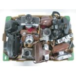 Cameras, including SLR and rangefinders, examples of Praktica Super TL1000/Super TL/MTL5B, Chinon