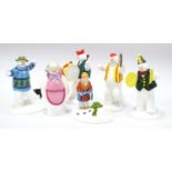 Coalport Characters - The Snowman 'Part Time' 177/500 gold signed, 'Crash Went the Cymbals' 269/
