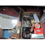 Vintage Cameras with other Collectables, including Kodak folding camera, Pentax Optio 50, world