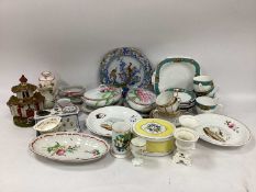 XIX Century Tea Ware, Portuguese oval trinket box for Harrod's, an early XX Century part tea service