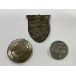 WWII German Third Reich Crimea Campaign Shield, missing pins and backing, RAD Female Reich Labour