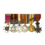 Boer War WWI DSO Medal Group on Brooch Bar, comprising Distinguished Service Order, Queens South