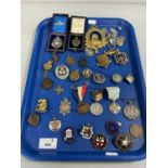 British Army Cap & Sweetheart Badges, Civillian War Service badge, sports and commemorative