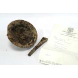 An Anglo Saxon Shield Boss (Umbo), in iron, of circular domed form with protruding finial. with a
