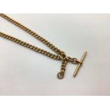 A Curb Link Pocket Watch Chain, of uniform design, to swivel style clasps (one broken), suspending