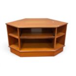 G Plan Teak Corner TV Stand, with central pull over shelf, approximately 100cm wide.