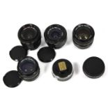 A quantity of Canon FD Lenses to include Canon 50mm f/1.4 S.S.C., Canon 50mm f/1.4, Canon 35mm f/2.