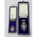 A Hallmarked Silver Gilt and Enamel Medallion Pendant "The Association of Mining Electrical &