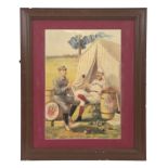 E. & J. BURKE ADVERTISING FRAMED POSTER – BASEBALL SUBJECT