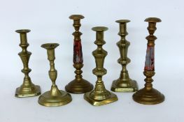 LOT VON 6 ALTEN KERZENLEUCHTERN