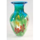A large Murano glass vase decorated flowers, 35cm