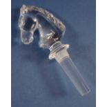 A Villeroy & Boch glass horse head bottle stopper, boxed