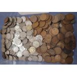 A collection of British coins including Victoria - Elizabeth II, pennies, half pennies, shillings