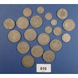 A group of .500 silver British coins to include George V and VI half crowns, florins, shillings