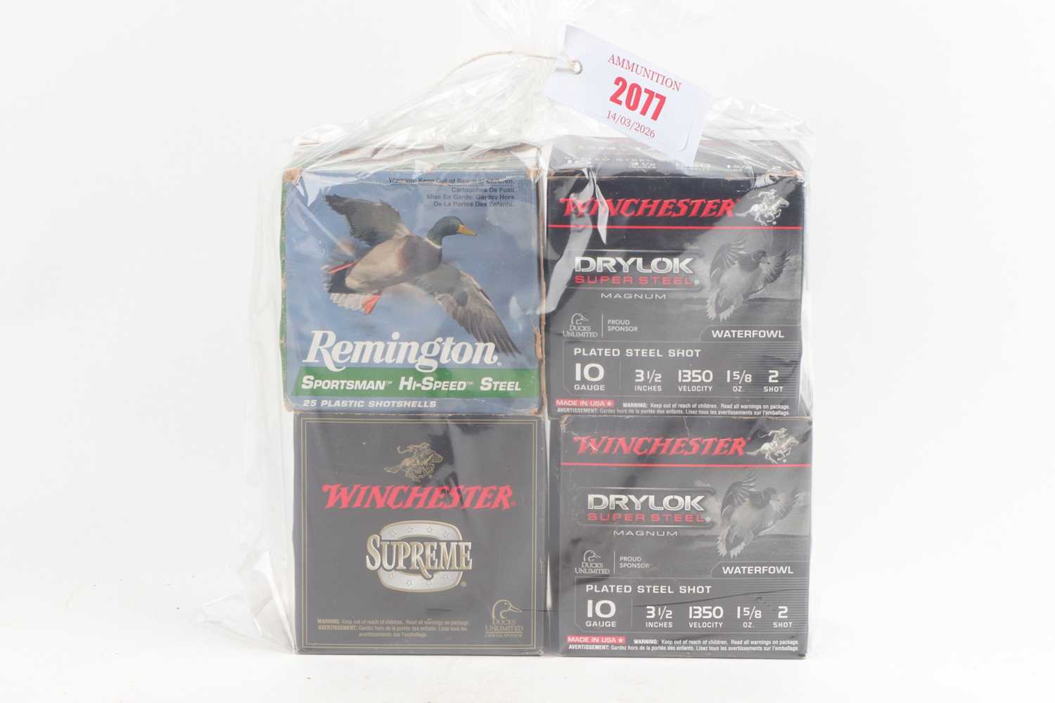 S2) 100 x 10 bore steel shot cartridges inc. Remington BB, Winchester ...