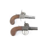 (S58) Two together: 40 bore English percussion pocket pistol, turn-off barrel, boxlock action signed
