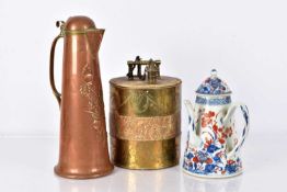 A Middle Eastern brass & cork Wine Barrel Stopper,