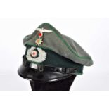 A WWII Third Reich Heer Gebirgsjager Mountain Troops Officers Schirmmutze Cap,