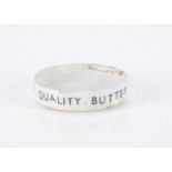 A rare late 19th or early 20th century dolls’ house dairy counter top butter display dish,